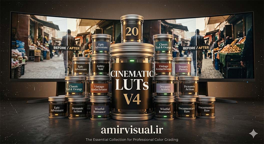 مجموعه ۲۰ تایی پریست رنگی (LUT) سینمایی - Cinematic LUTs V4